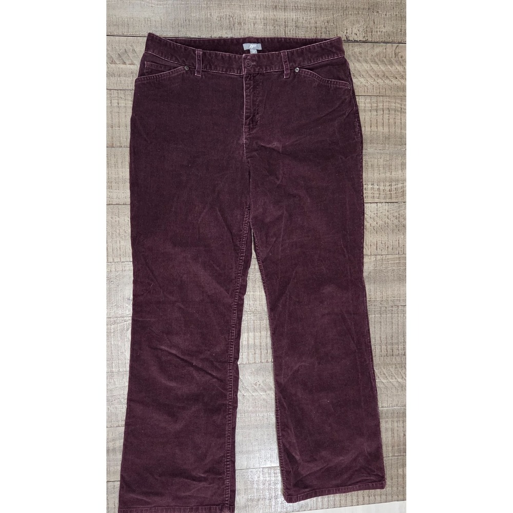 Womens J.Jill Rich Burgundy/Plum Corduroy Pants Size 12 Petite